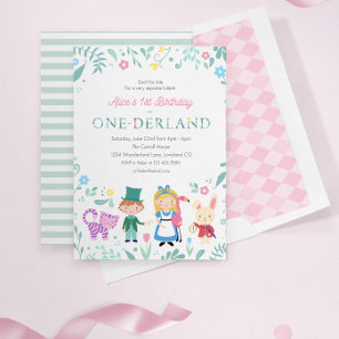 不思議の国のアリス   One-derland 1st誕生日 招待状