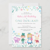 不思議の国のアリス | One-derland 1st誕生日 招待状 (正面)