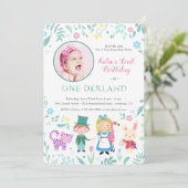 不思議の国のアリス | One-derland first誕生日 招待状 (スタンド正面)