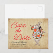 不思議の国のアリス Save the Date ポストカード (正面/裏面)