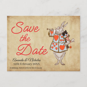 不思議の国のアリス Save the Date ポストカード