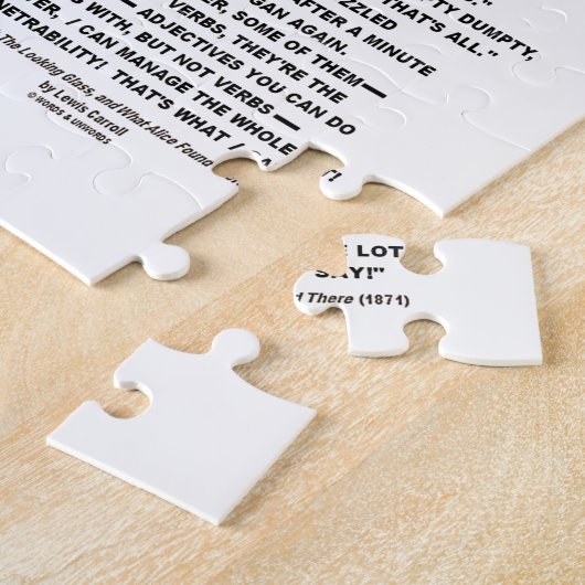 不思議の国のアリスHumpty Dumptyの会話の引用文 ジグソーパズル (側面)