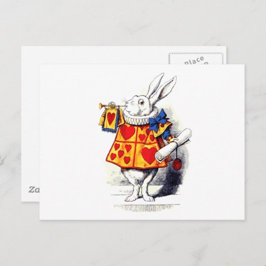 不思議の国のアリスTenniel著白いウサギ ポストカード (正面/裏面)
