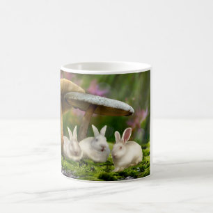 不思議の国のウサギ(ウサギ及びきのこのマグ) コーヒーマグカップ