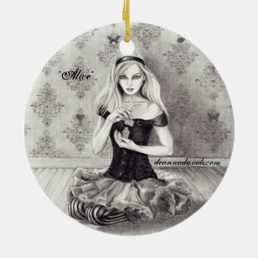 不思議の国のオーナメントのアリスのオーナメントアリス セラミックオーナメント (裏面)