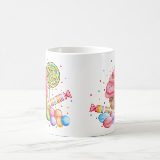 不思議の国のカップケーキキャンデーの棒つきキャンデーの菓子のタルト コーヒーマグカップ (中央)