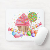 不思議の国のカップケーキキャンデーの棒つきキャンデーの菓子のタルト マウスパッド (マウス)
