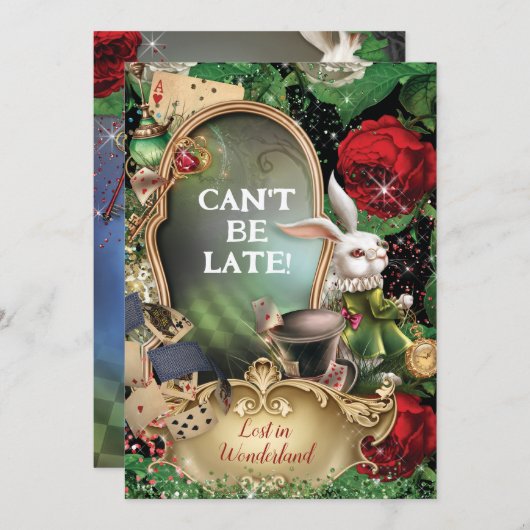 不思議の国のガーデンパーティー招待状 招待状 (正面/裏面)