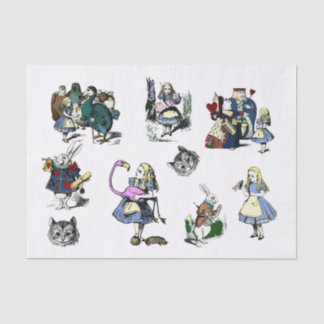 不思議の国のクラシックなdecoupageの技術の大きいアリス 薄葉紙