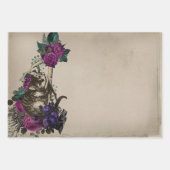 不思議の国のケシャーキャット&パープルフローラアリス ラッピングペーパーシート (正面3)