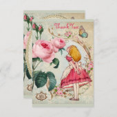 不思議の国のコラージュのアリスはベビーシャワー感謝していしています サンキューカード (正面/裏面)