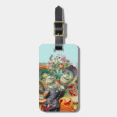 不思議の国のコラージュのアリスは、名前を加え、連絡します ラゲッジタグ (正面縦)