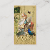 不思議の国のコラージュのヴィンテージアリス 名刺 (裏面)