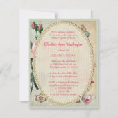 不思議の国のコラージュの卒業パーティーのアリス 招待状 (裏面)