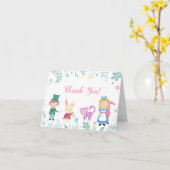 不思議の国のサンキューカードのアリス カード (黄色い花)