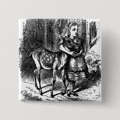 不思議の国のシカの子鹿のbambiのプリントのヴィンテージアリス 缶バッジ (正面)