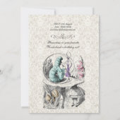 不思議の国のチェシャーのお茶会の誕生日のアリス 招待状 (裏面)