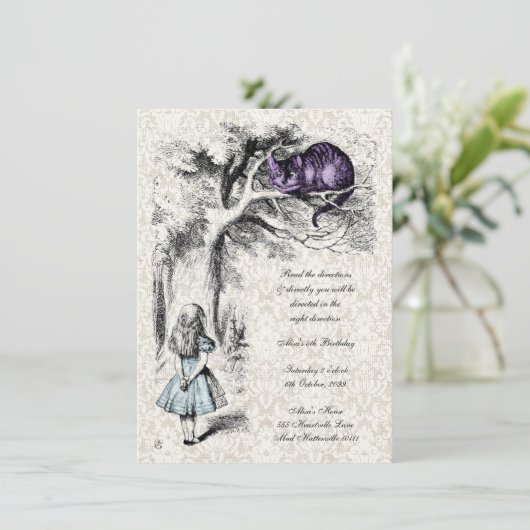 不思議の国のチェシャー猫のお茶会の招待のアリス 招待状 (スタンド正面)