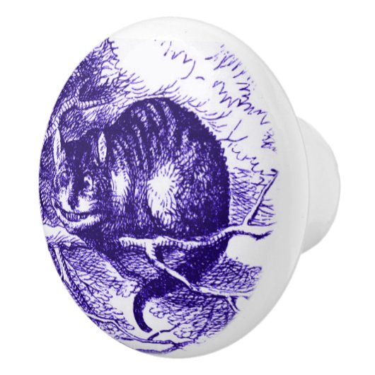 不思議の国のチェシャー猫の紫色のノブのアリス セラミックノブ (右)