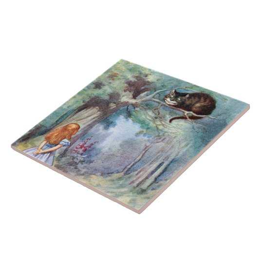 不思議の国のチェシャー猫の芸術のタイルTrivetのアリス タイル (側面)