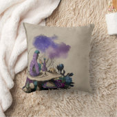 不思議の国のデコパージュの紫色の毛虫アリス クッション (ブランケット)