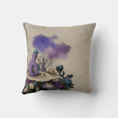 不思議の国のデコパージュの紫色の毛虫アリス クッション (裏面)