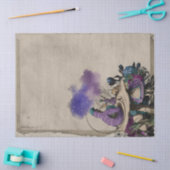 不思議の国のデコパージュの紫色の毛虫アリス 薄葉紙 (クラフト)