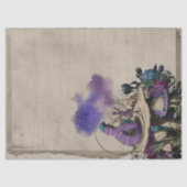 不思議の国のデコパージュの紫色の毛虫アリス 薄葉紙 (正面)