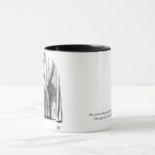 不思議の国のドアのヴィンテージのイラストレーションのマグのアリス マグカップ (中央)