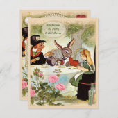 不思議の国のハッターのティーパーティー・ブライズシャワー 招待状 (正面/裏面)