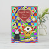 不思議の国のハット王様のジャムタルト ハートの本のプレゼントシャワー 招待状 (スタンド正面)