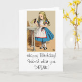 不思議の国のハッピーバースデーアリス カード (黄色い花)