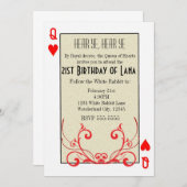 不思議の国のハートの女王のカード招待状 招待状 (正面/裏面)