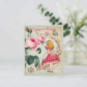 不思議の国のバラのコラージュの婚約パーティのアリス 招待状 (スタンド正面)