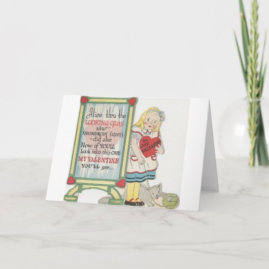 不思議の国のバレンタインのヴィンテージアリス シーズンカード (正面)