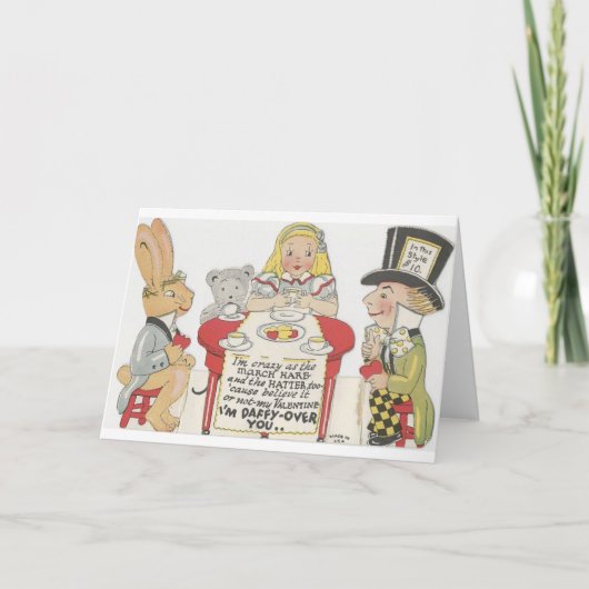 不思議の国のバレンタインのヴィンテージアリス シーズンカード (正面)