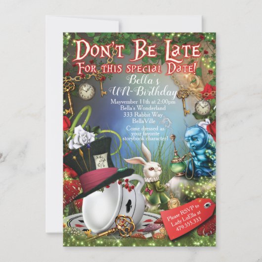 不思議の国のパーティの招待状 招待状 (正面)