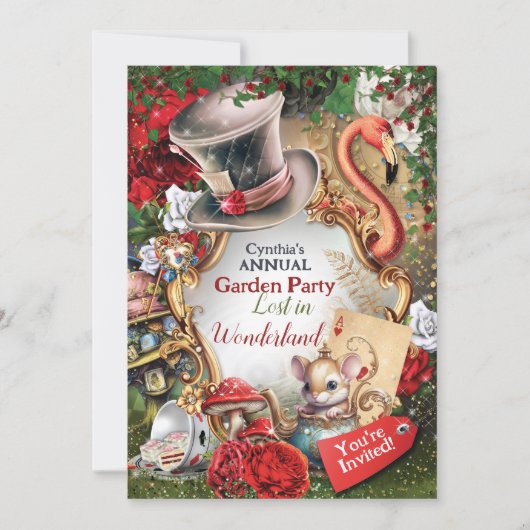 不思議の国のパーティー招待状 招待状 (正面)