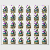 不思議の国のピンクのフラミンゴそしてアリス ラッピングペーパー (フラット)