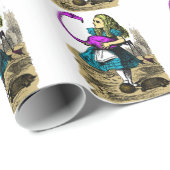 不思議の国のピンクのフラミンゴそしてアリス ラッピングペーパー (ロールコーナー)