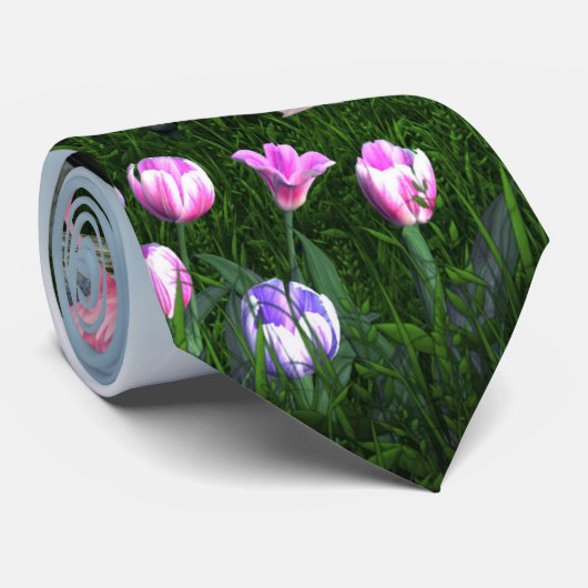 不思議の国のピンクのフラミンゴのお茶会のタイ ネクタイ (ロール)