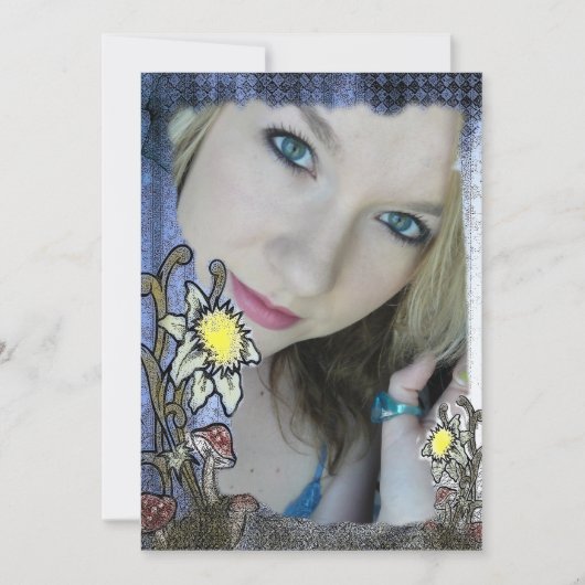 不思議の国のファンタジー誕生日招待状 招待状 (正面)