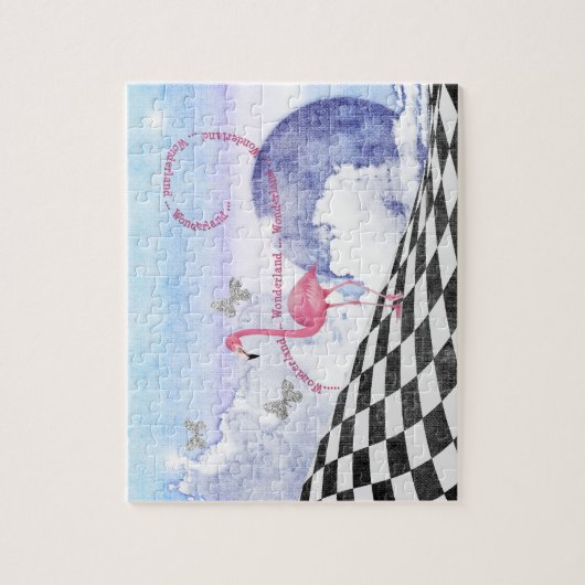 不思議の国のフラミンゴのチェシャー猫のお茶会のパズル ジグソーパズル (縦)