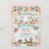 不思議の国のブライダルシャワーのアリス 招待状 (正面/裏面)