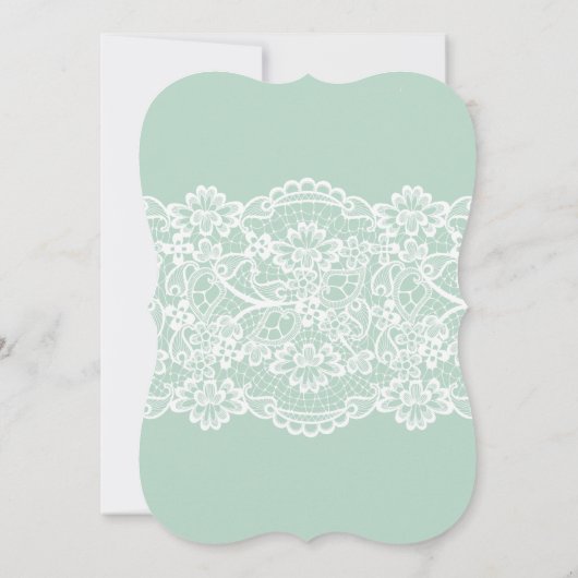 不思議の国のブライダルシャワーの招待のティール(緑がかった色)のアリス 招待状 (裏面)