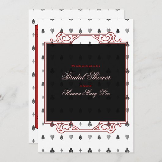 不思議の国のブライダルシャワーの招待状のアリス 招待状 (正面/裏面)