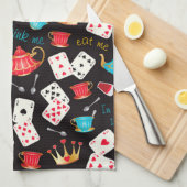 不思議の国のプリント キッチンタオル (四つ折り)