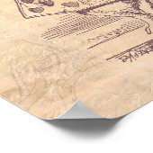 不思議の国のヘラルド白うさぎヴィンテージアリス ポスター (角)