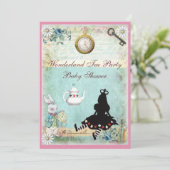 不思議の国のベビーシャワーのお茶会のプリンセスアリス 招待状 (スタンド正面)