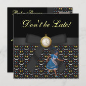 不思議の国のベビーシャワーのお茶会の招待のアリス 招待状 (正面/裏面)